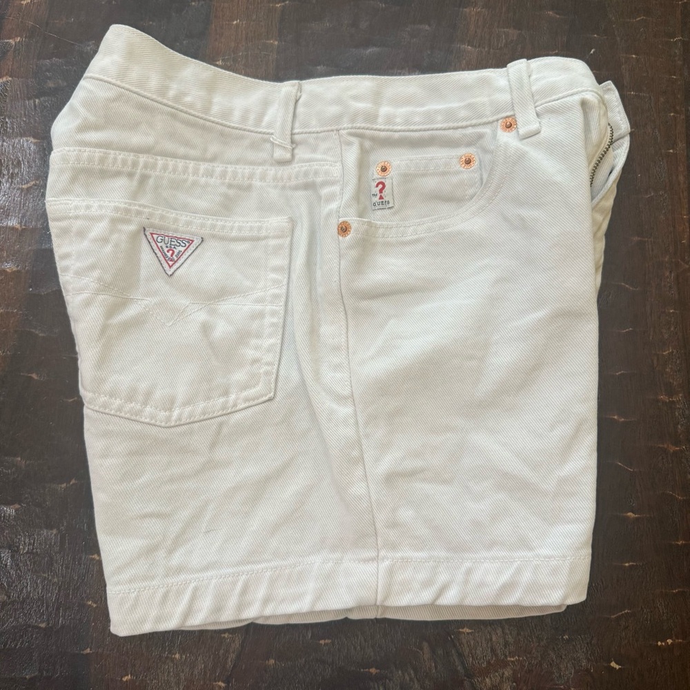 Guess White Jean Shorts